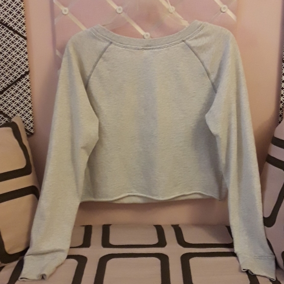 PINK Victoria's Secret Off-White Crop Sweatshirt - Picture 3 of 8